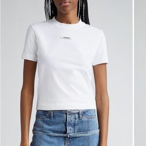 Jacquemus White Short Sleeve Logo Tee
